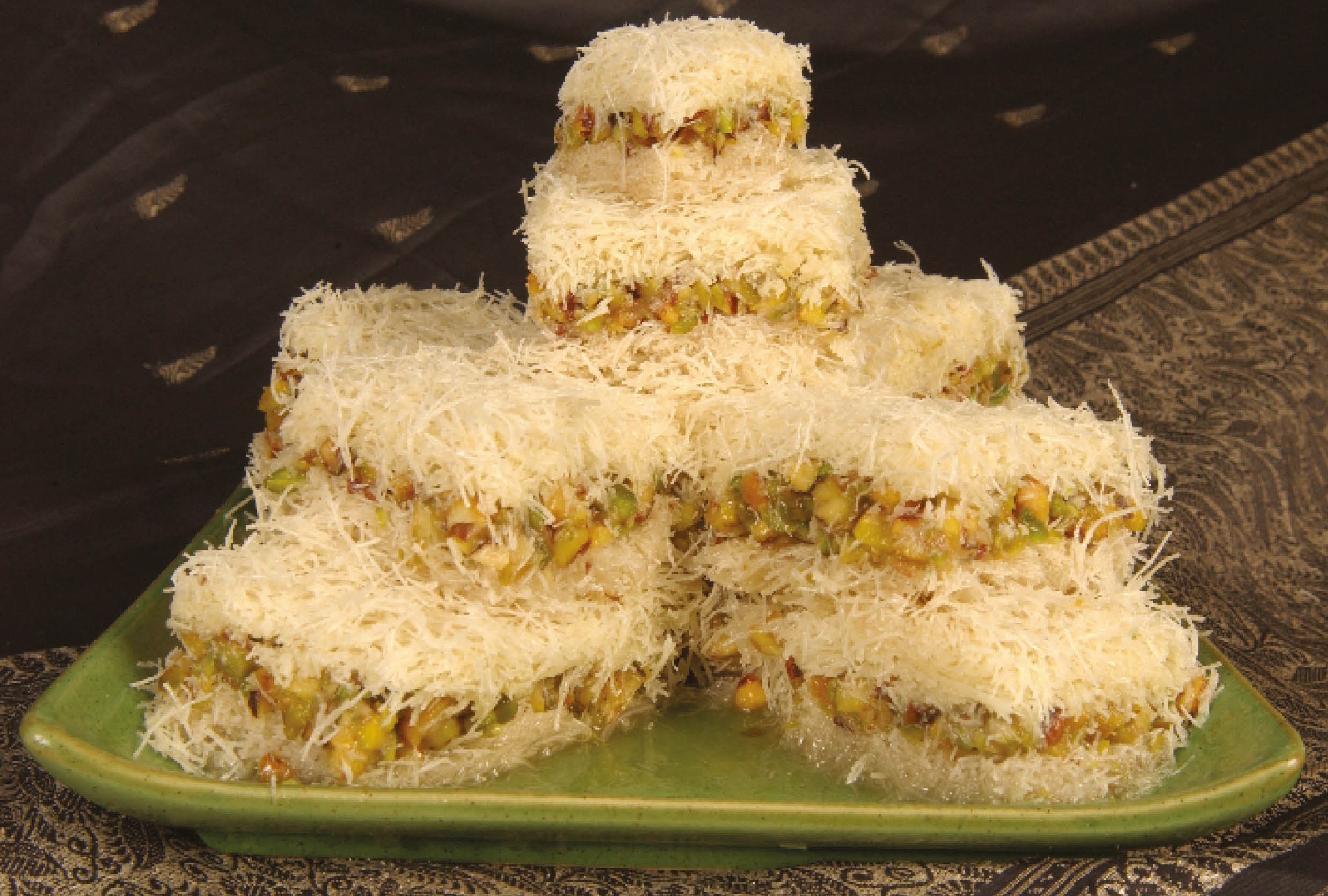 Ballorieh (White Pistachio Kunafa)